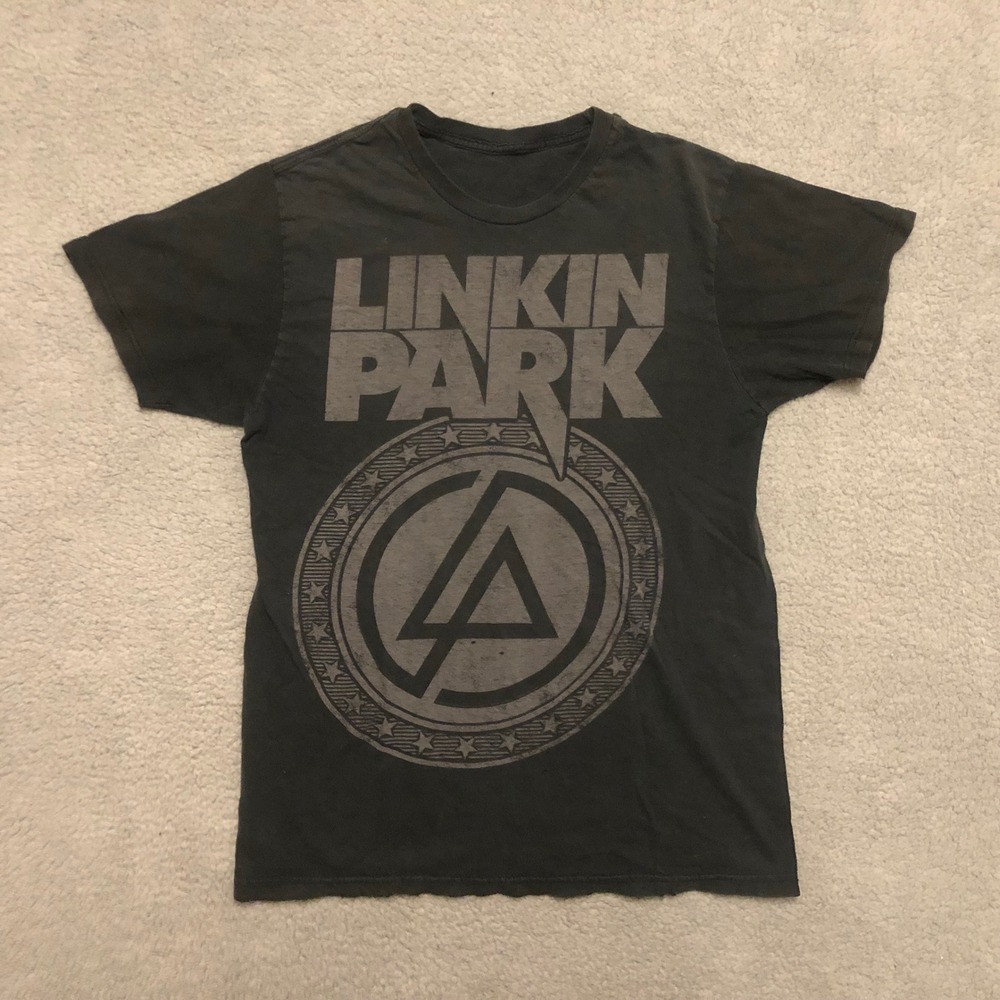 Linkin Park Band Graphic T-Shirt Mens Small Faded Black Crew Neck Short Sleeve
